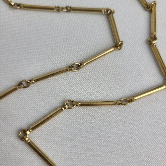 VINTAGE Artistry Necklace Gold Tone Square Pendant - Picture 4 of 8